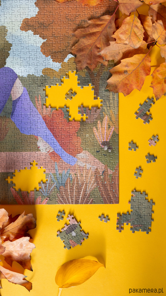 puzzle dla dzieci Muno Puzzle "Jesienna Joga" by Ludka Umiastowska 1000 el. w eco woreczku 2