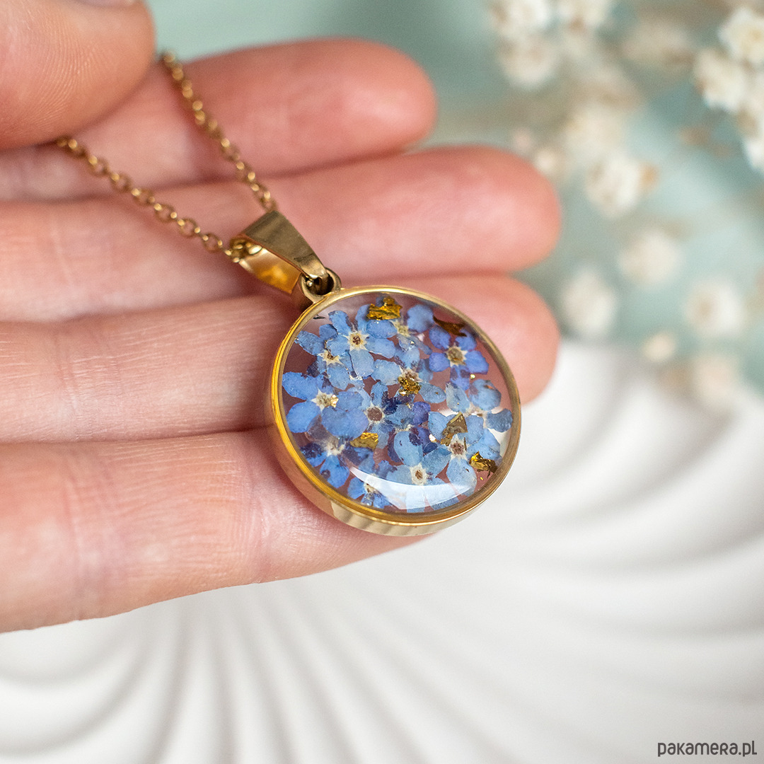 wisiory Wisiorek z niezapominajkami 3