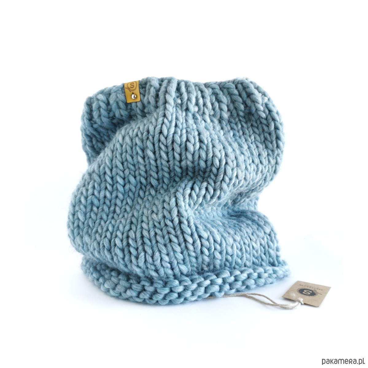 czapki damskie WOOLY Komplet czapka i komin  błękit 4