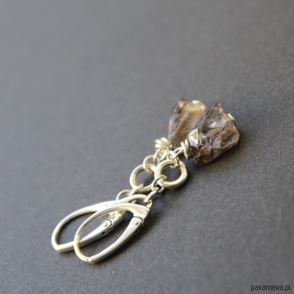 kolczyki z kamieniami Kolczyki z dymnym kwarcem 4