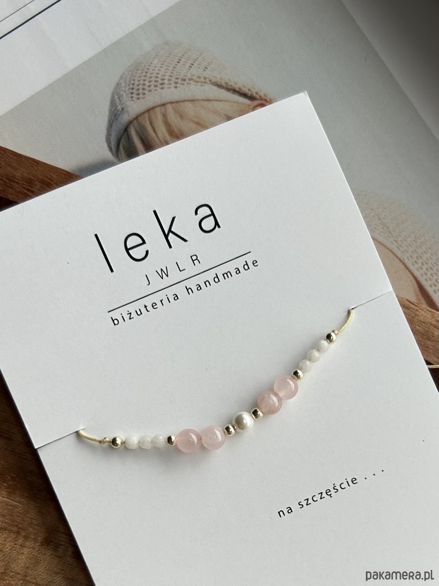 bransoletki z kamieni naturalnych Bransoletka na nitce Jadeit, Kryształ Górski i Perła Majorka 1