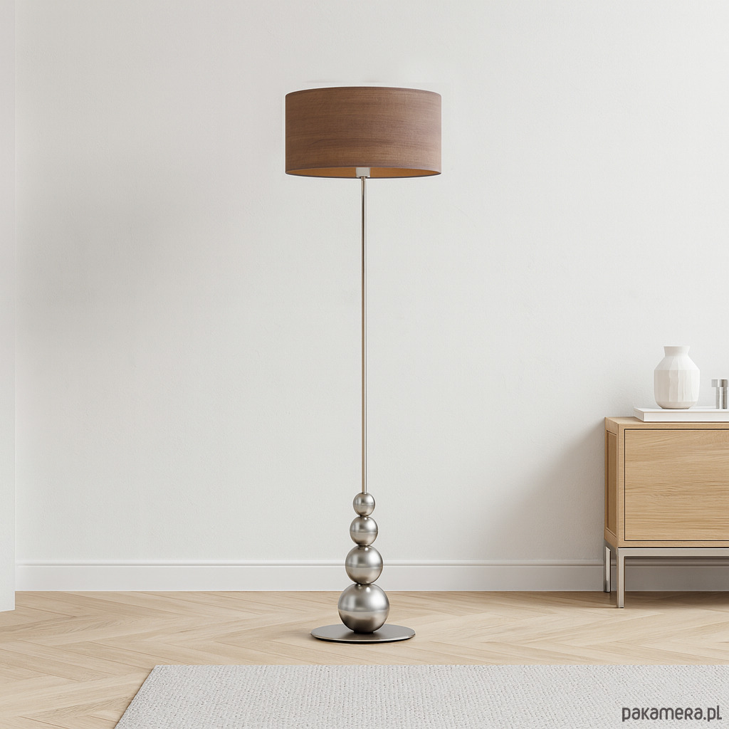 lampy podłogowe Designerska lampa stojąca do salonu ROMA ECO w stylu skandynawskim 1