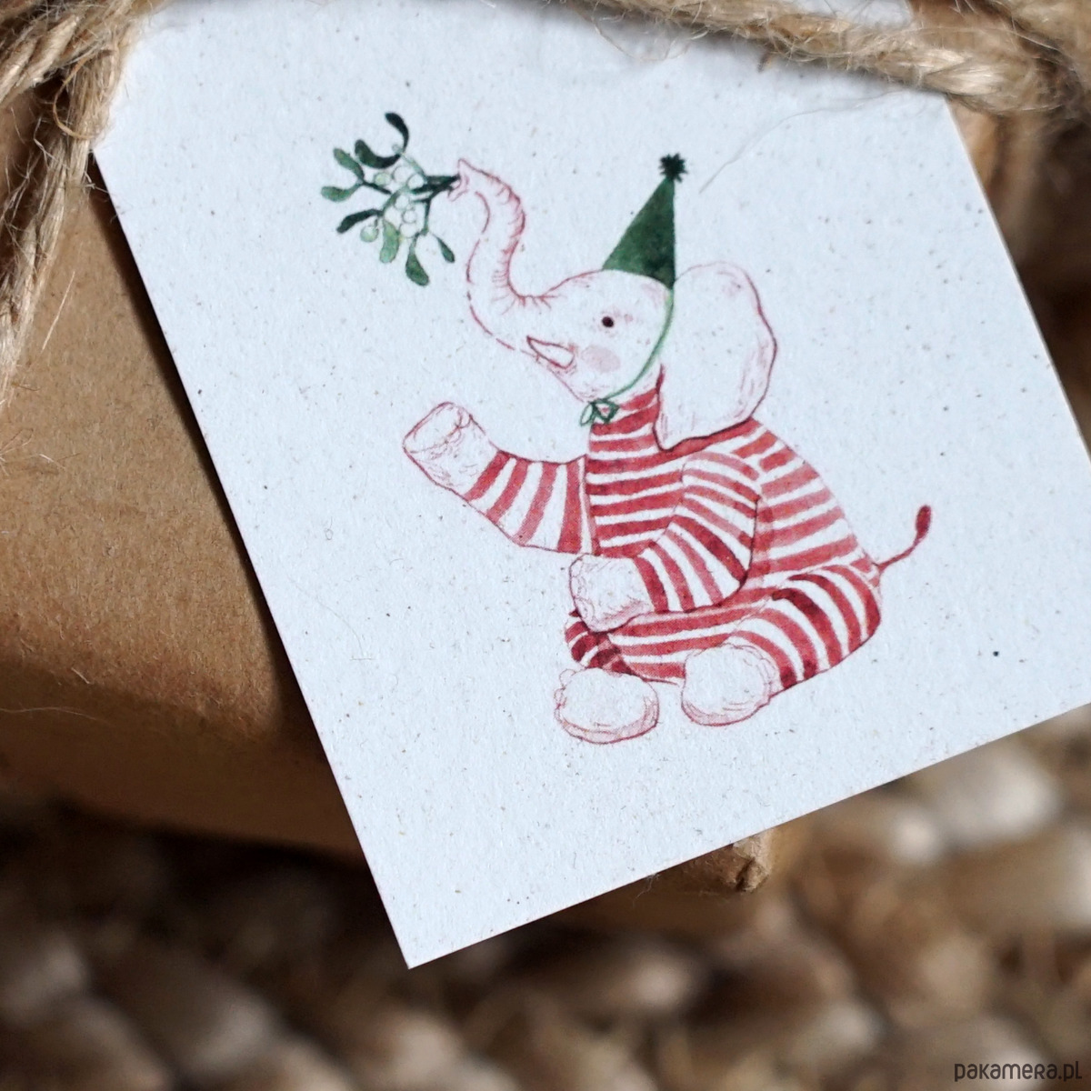 dekoracje świąteczne Zestaw etykietek do prezentów świątecznych (słoń, myszka, świnka) 2