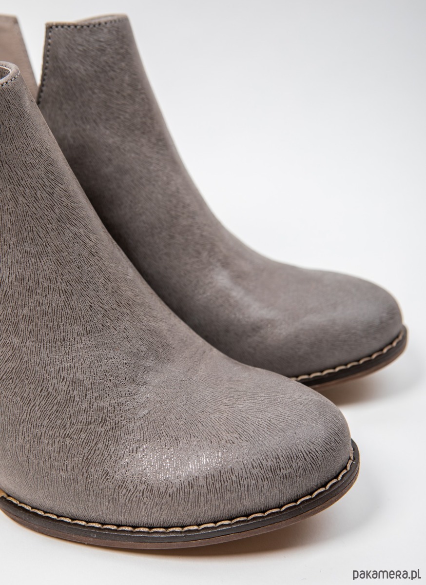 botki damskie SKÓRZANE BOTKI DO KOSTKI ZAPATO 501 SZARY 4