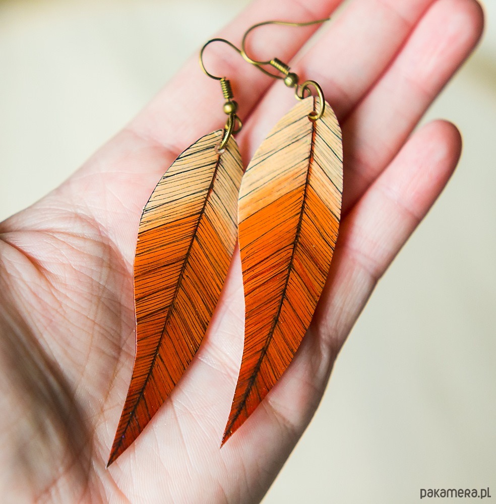 kolczyki pozłacane Kolczyki  piórka Jordania 1