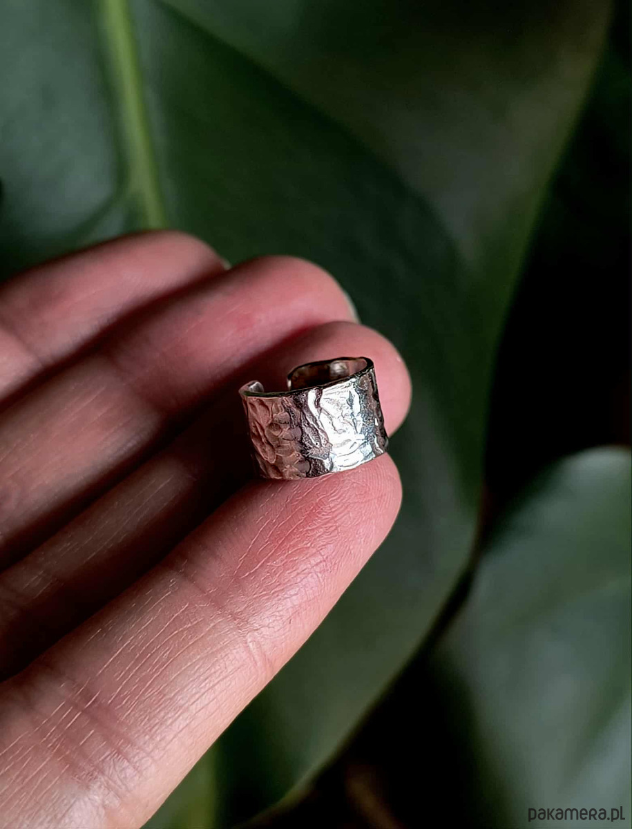 nausznice Nausznica  Beton white earcuff -jasne srebro 1