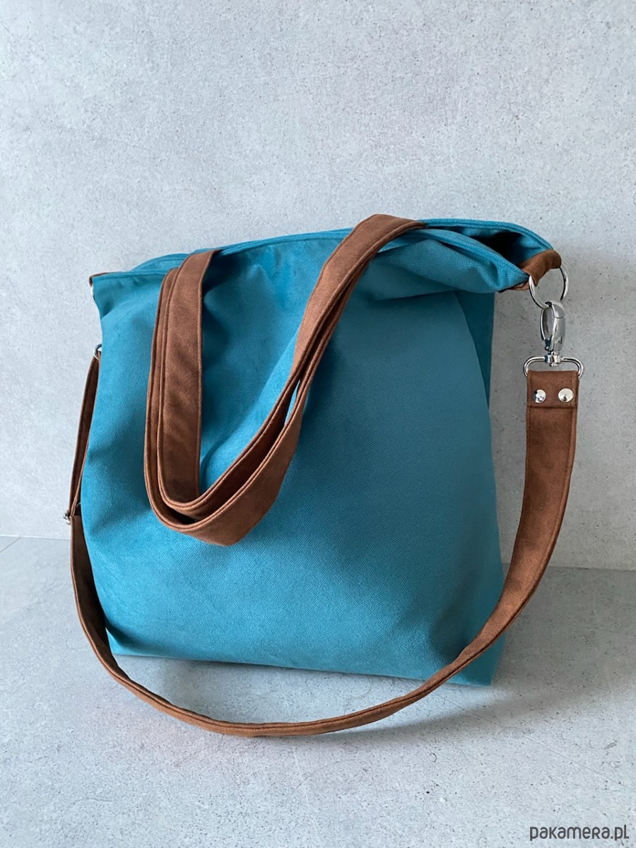 torby na ramię Torba na ramię XL - turkus, koniak 3