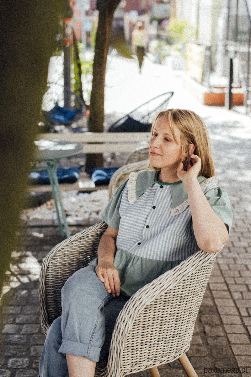 koszule męskie Koszula patchworkowa mięta 2