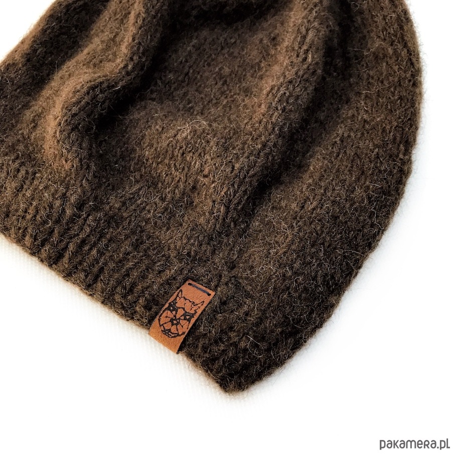 czapki damskie Lekka czapka z wełny alpaki mokka ciemny brąz 9