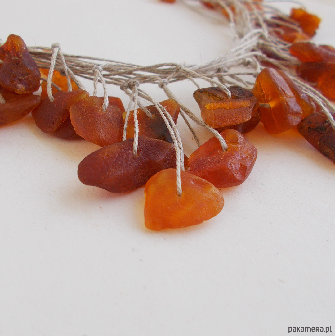 kolie Bałtycki bursztyn surowy naszyjnik unikat 8