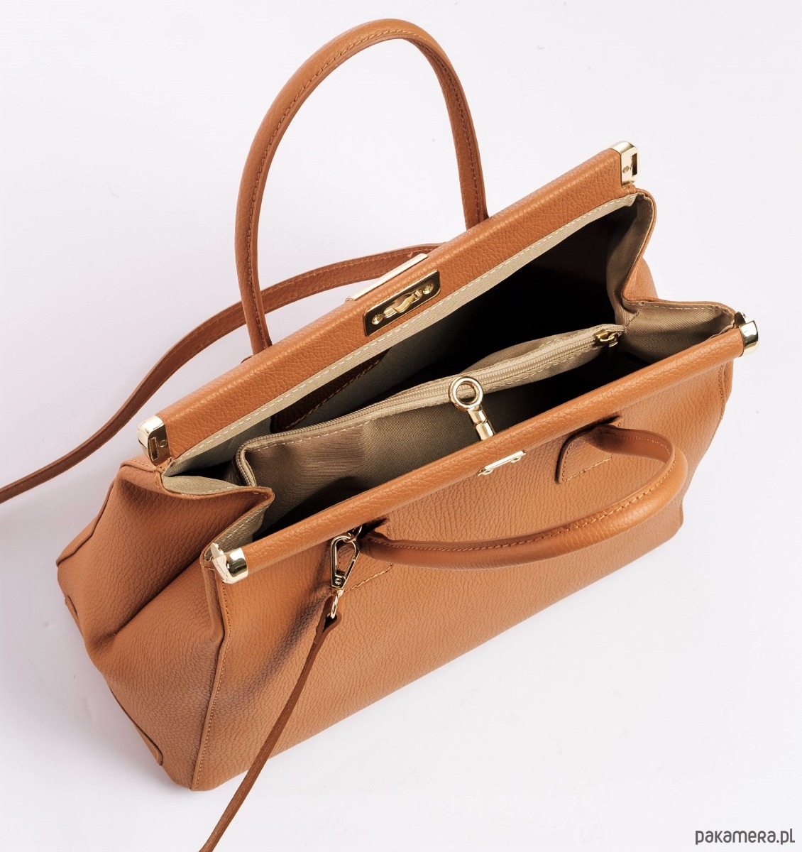 torebki do ręki Torba skórzana Shopper rudy  (6881) 3