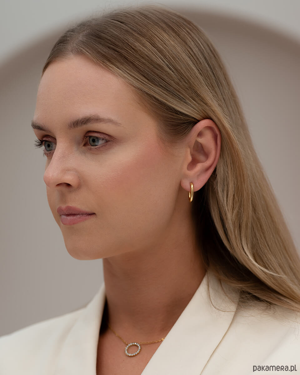 kolczyki pozłacane Złote kolczyki sztyfty ze stali chirurgicznej Paraiso Rhea 3