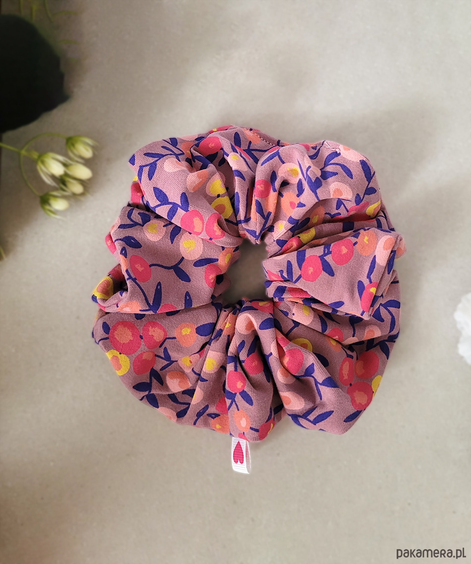 opaski do włosów Komplet opaska + gumka scrunchie jarzębina 1