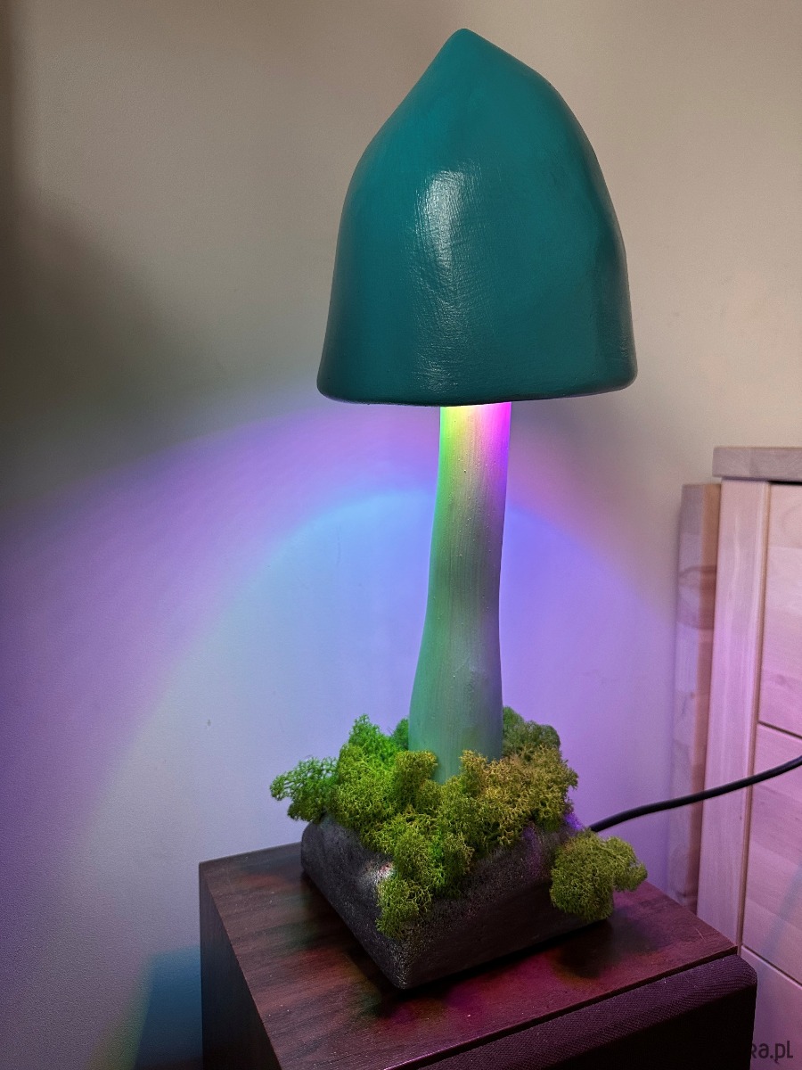 dekoracje świetlne Poświetlany grzybek- lampka "Turkusik" 2
