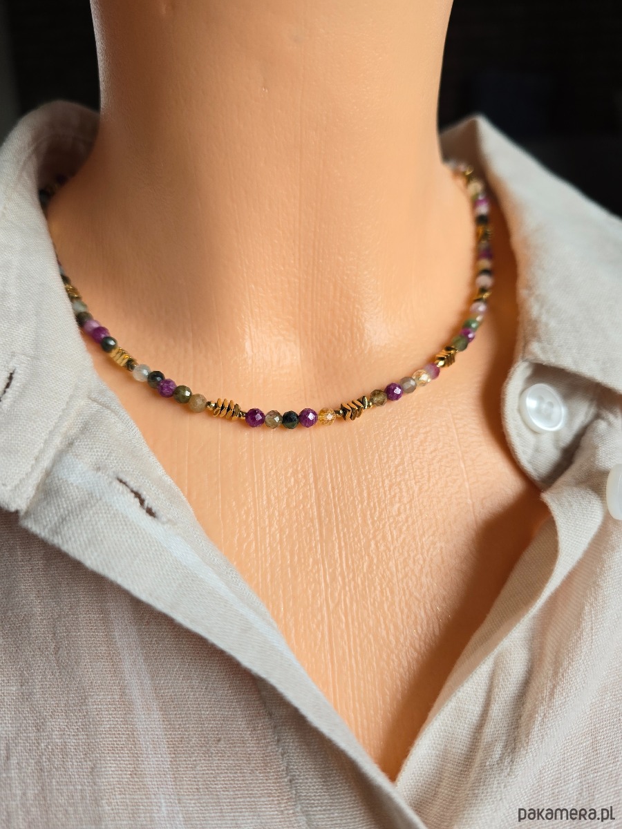 naszyjniki - inne Czoker z Kolorowych Turmalinów 2