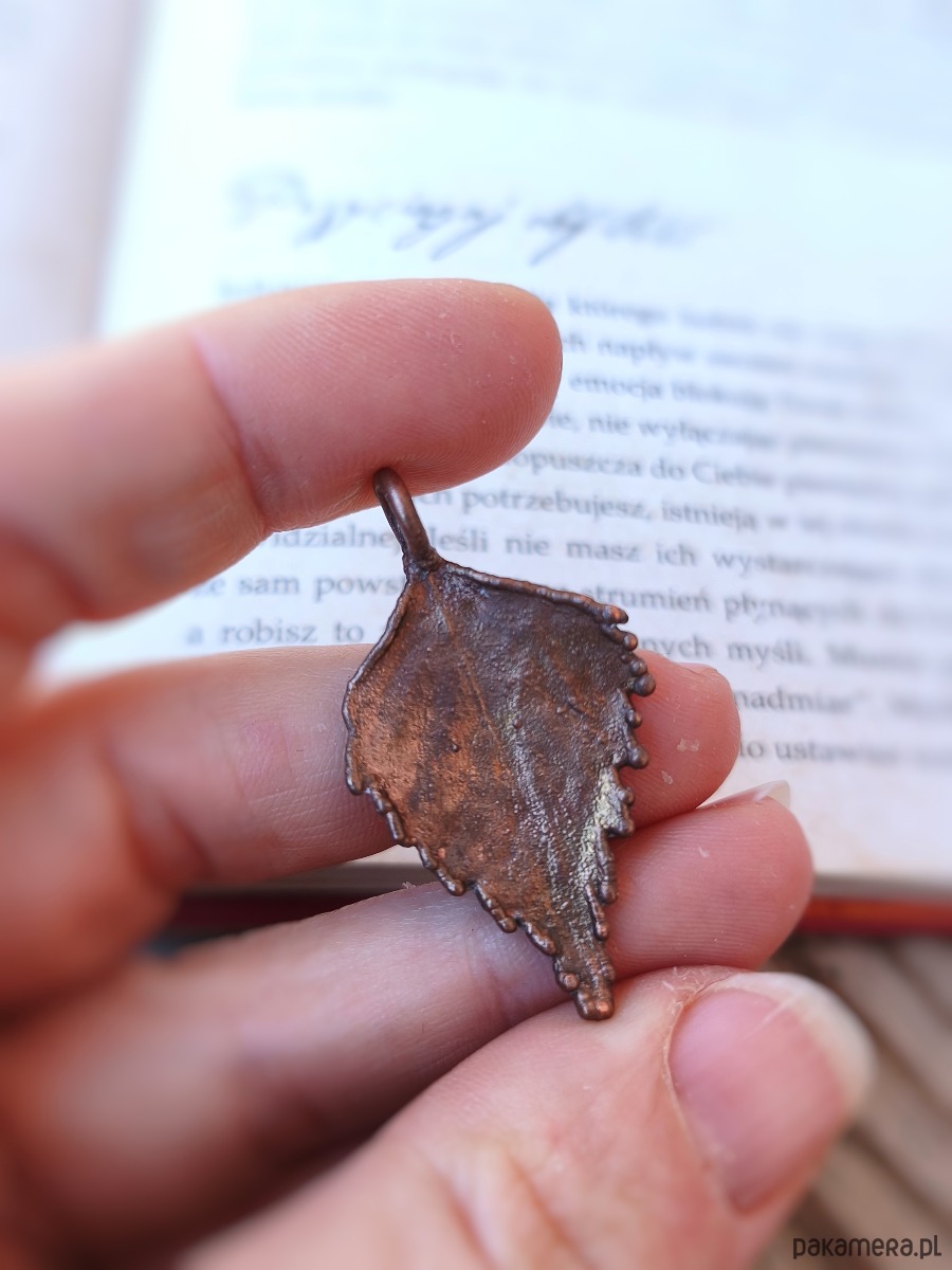 wisiory Listeczek brzozowy IV wisiorek miedziany 1