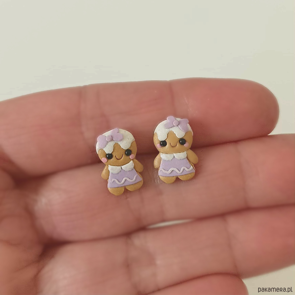 kolczyki z masy plastycznej Pastelowe kolczyki świąteczne 2
