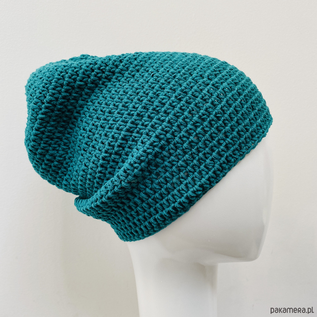 czapki damskie Czapka całoroczna przejściowa cienka bawełna s/m unisex szmaragd 3