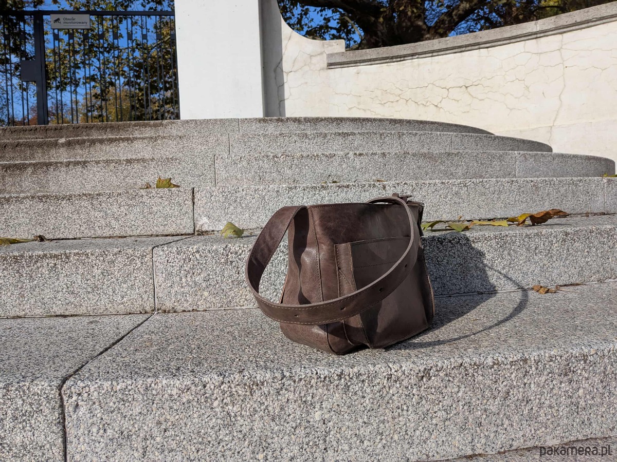 torby na ramię Brązowa kakaowa skórzana torebka listonoszka 1