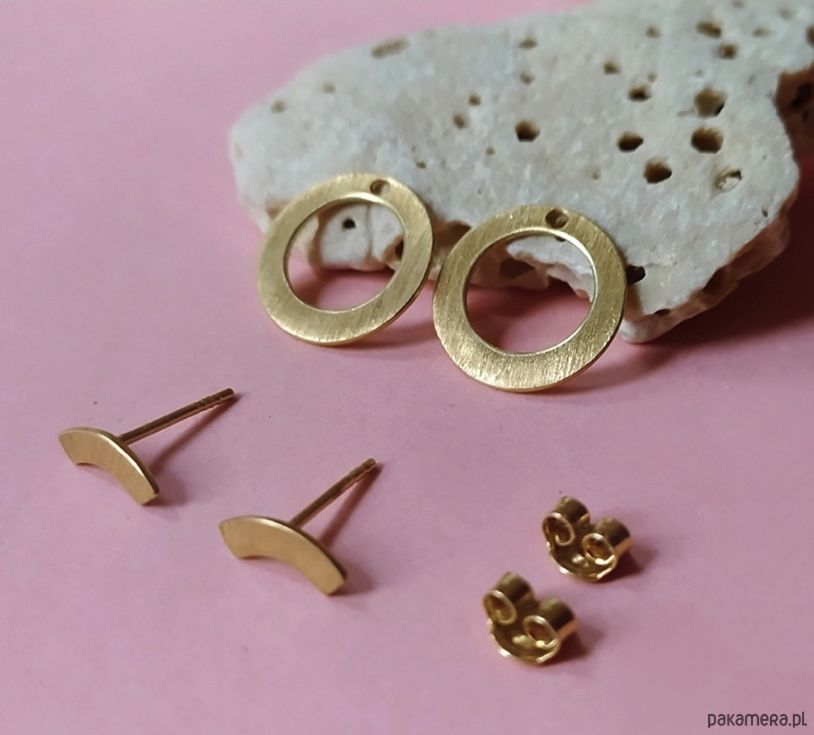 kolczyki pozłacane Kolczyki DOUBLE RINGS, srebro 925 pokryte 24K złotem 1