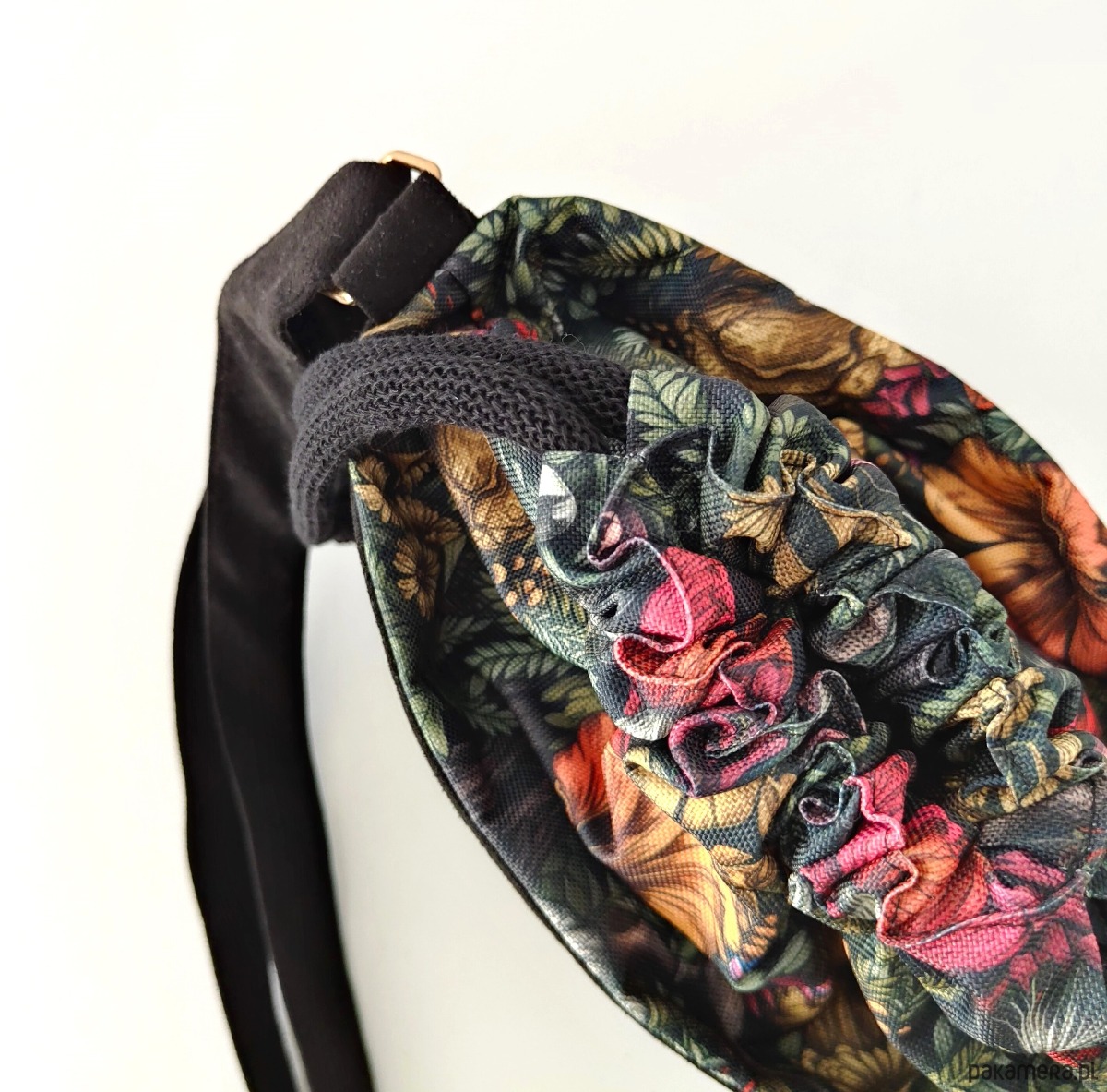 torby na ramię Torebka SOFIA Vintage Forest - mała czarna torebka z kominem z nubuku 4