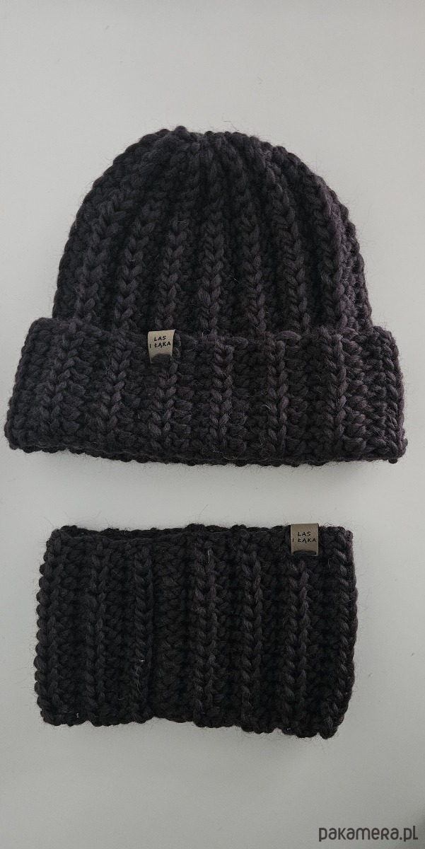 czapki damskie Brązowy Komplet wełniany 1