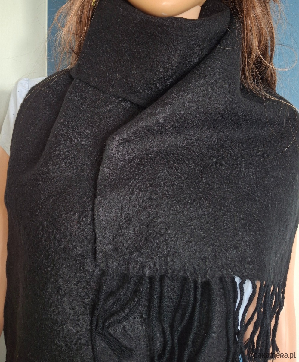 szale damskie Szalik filcowany czarny 3