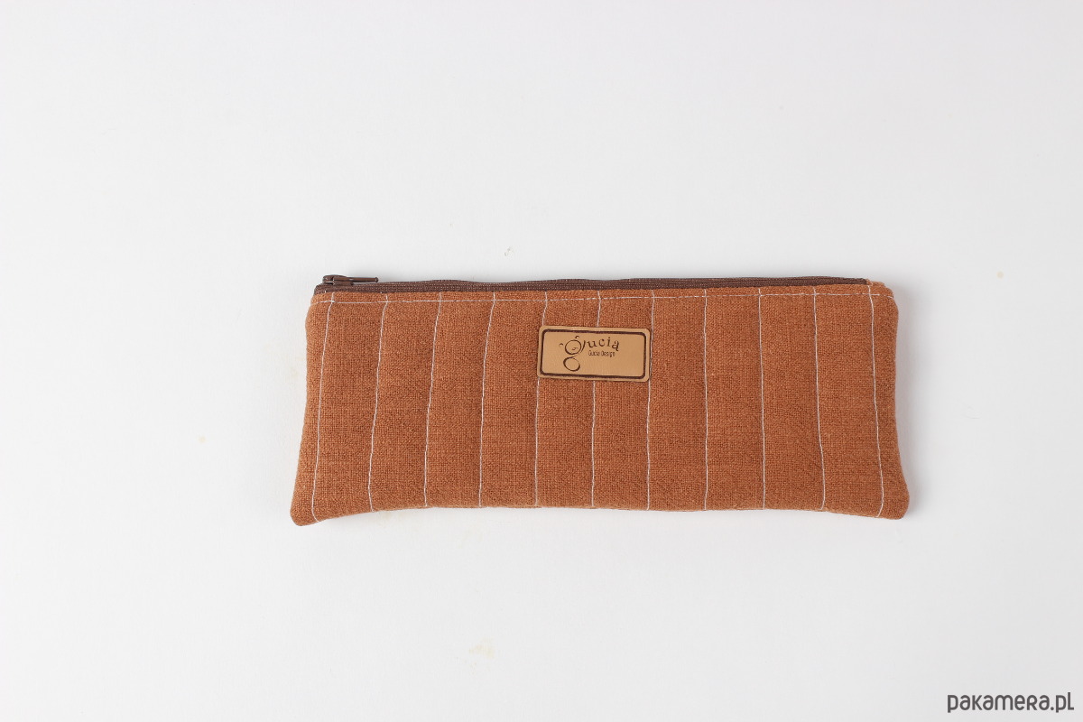 piórniki Piórnik lniany rudy  / mini kosmetyczka 1