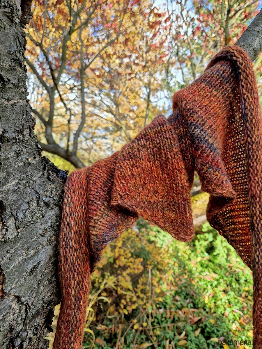 szale damskie Puchacz z pomarańczą / chustka 1