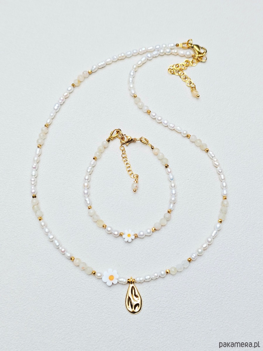 komplet biżuterii Delikatny Komplet z Kwiatkami Millefiori 1