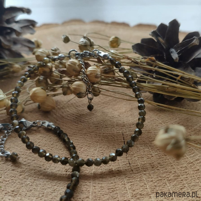 bransoletki z kamieni naturalnych Bransoletka z obsydianem - Autumn Forest III 4