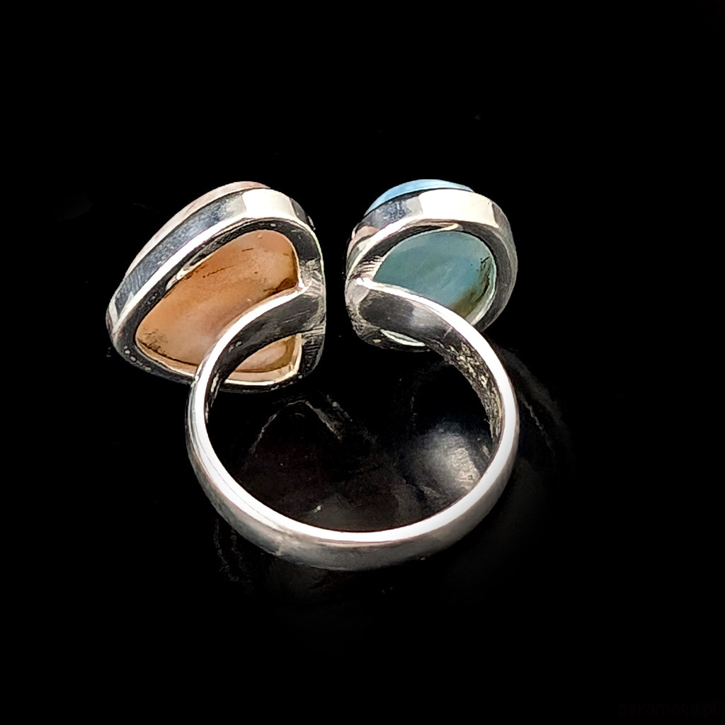 pierścionki srebrne Pierścionek pastelove- larimar i thomsonit 4