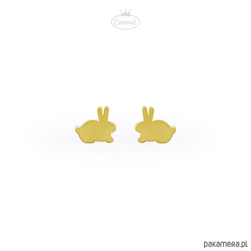 kolczyki pozłacane Ostatnia para :) kolczyki Króliczki - srebro złocone 925 1