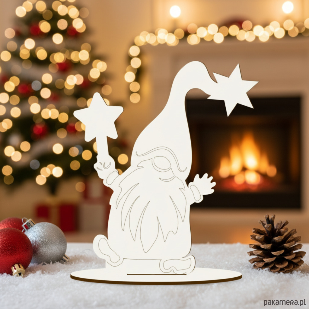 dekoracje świąteczne Białe Drewniane Ozdoby na Święta Bożę Narodzenie PREZENT do Stroika 10SZTUK 1