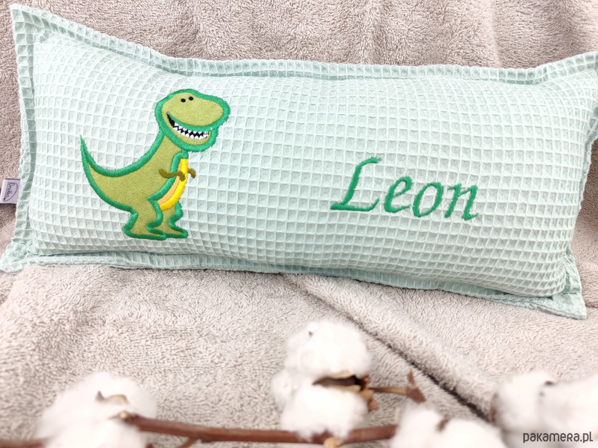 poduszki do pokoju dziecka Personalizowany prezent dla dziecka - imienna poduszka z dinozaurem 2