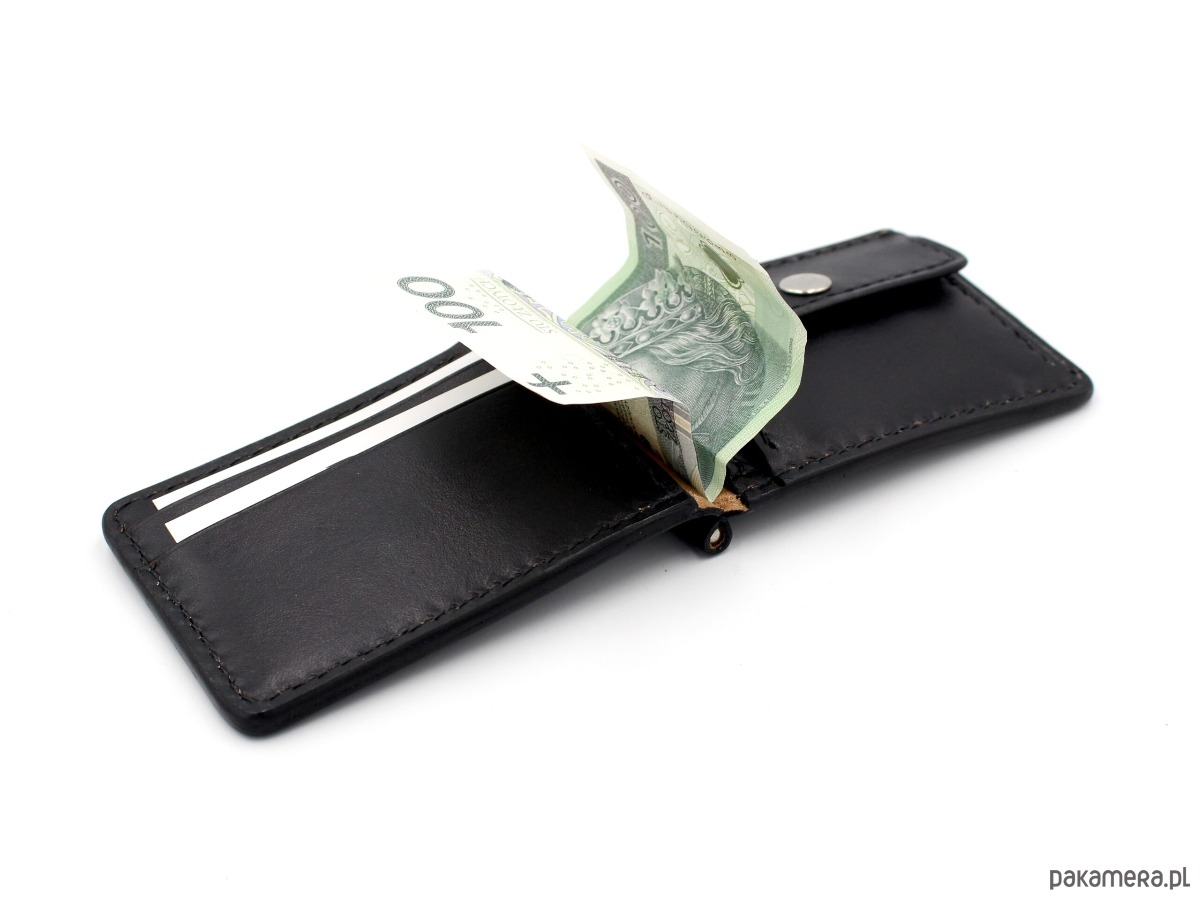 portfele męskie Portfel skórzany z klipsem 3