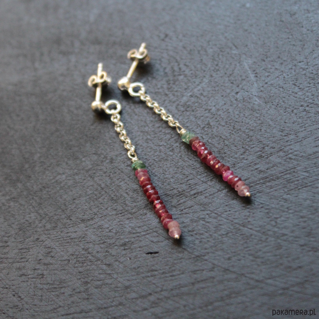 kolczyki z kamieniami Minerałne wieże 1