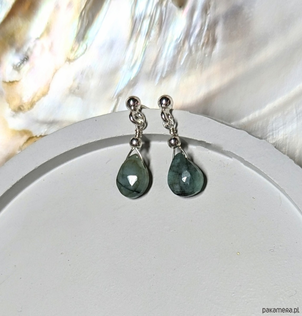 kolczyki srebrne Kolczyki srebrne ze szmaragdami 1
