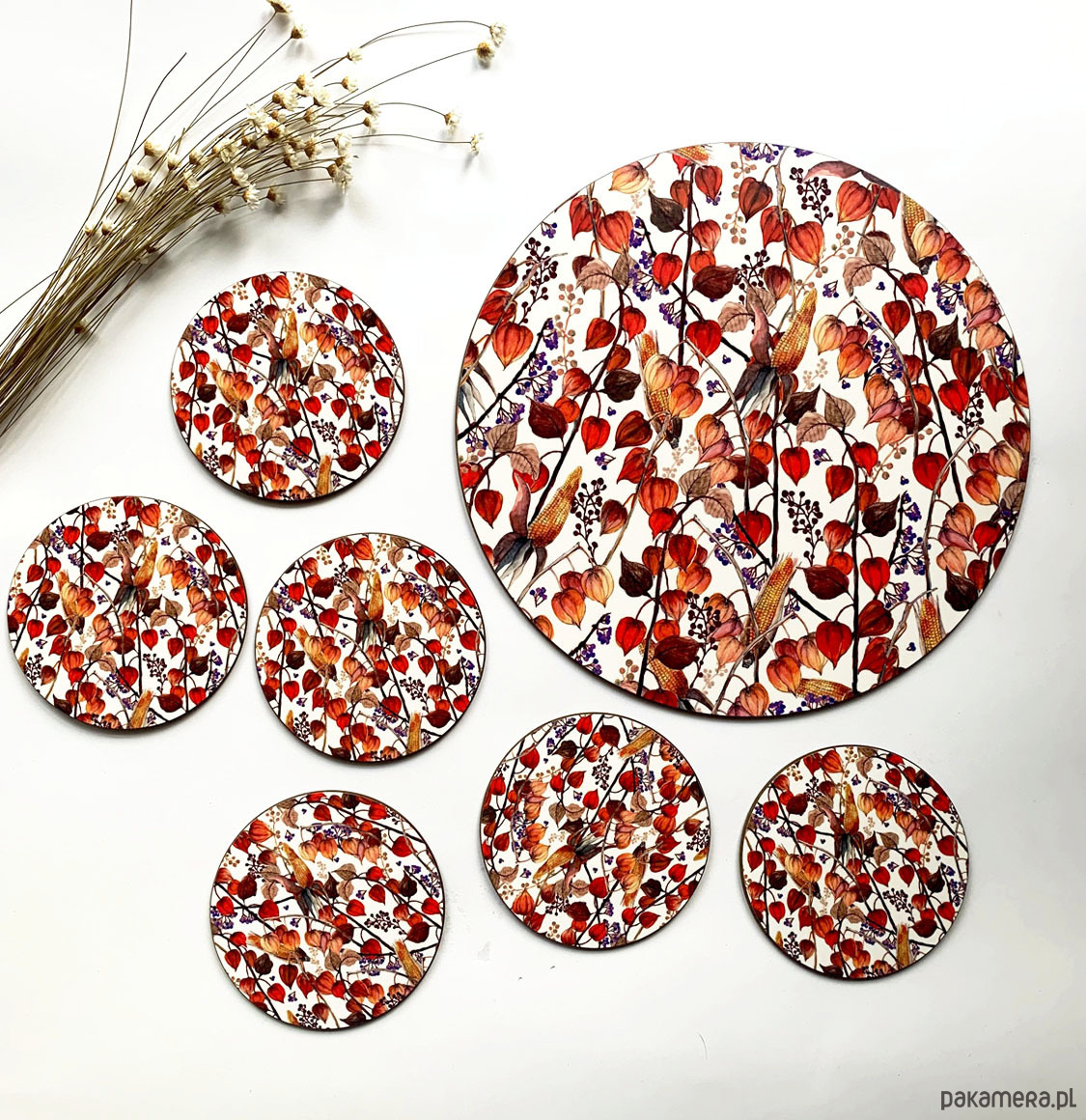 podkładki do kuchni Podkładki pod kubek- jesienny ogród 1