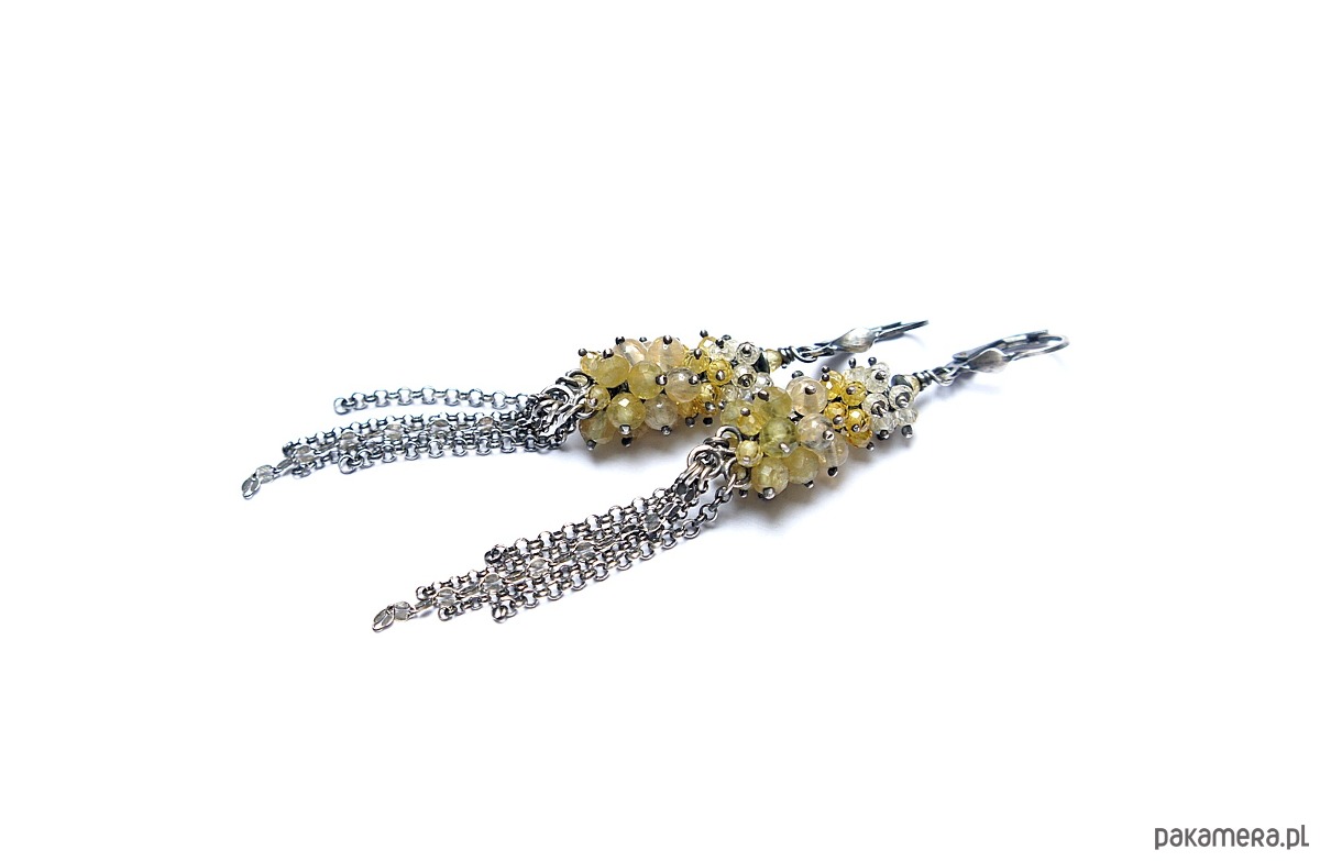 kolczyki z kamieniami Złote kłosy /gronka/ - kolczyki 5