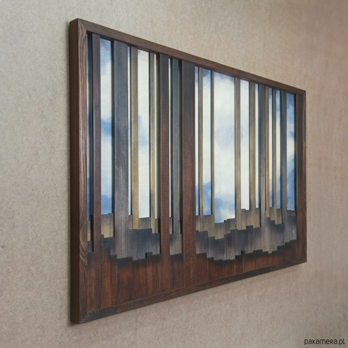 obrazy Obraz z drewna. "Na skraju lasu". Pejzaż leśny. Drewniana dekoracja 3