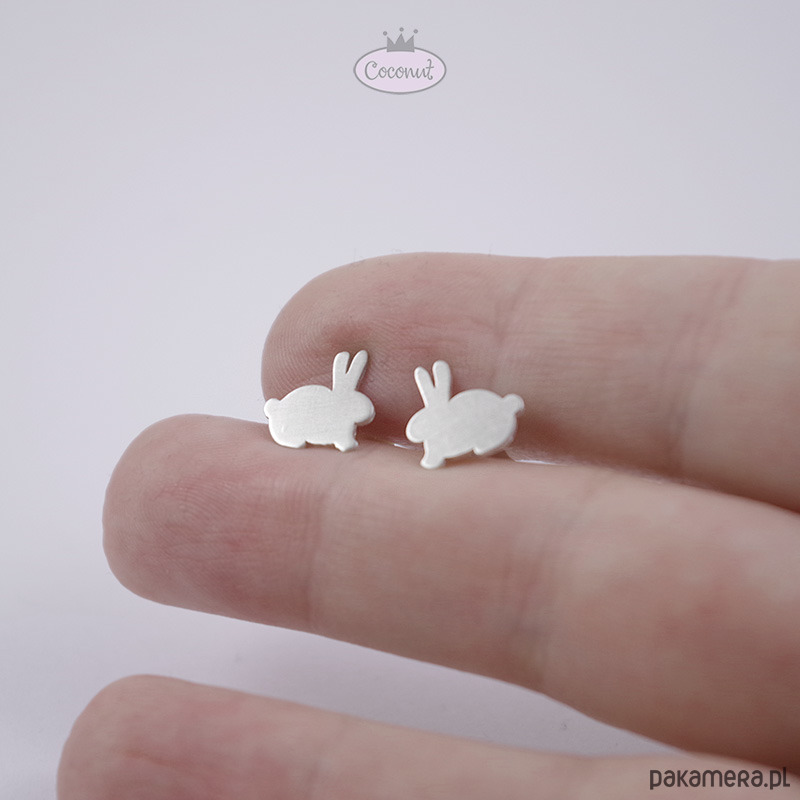 kolczyki pozłacane Ostatnia para :) kolczyki Króliczki - srebro złocone 925 2
