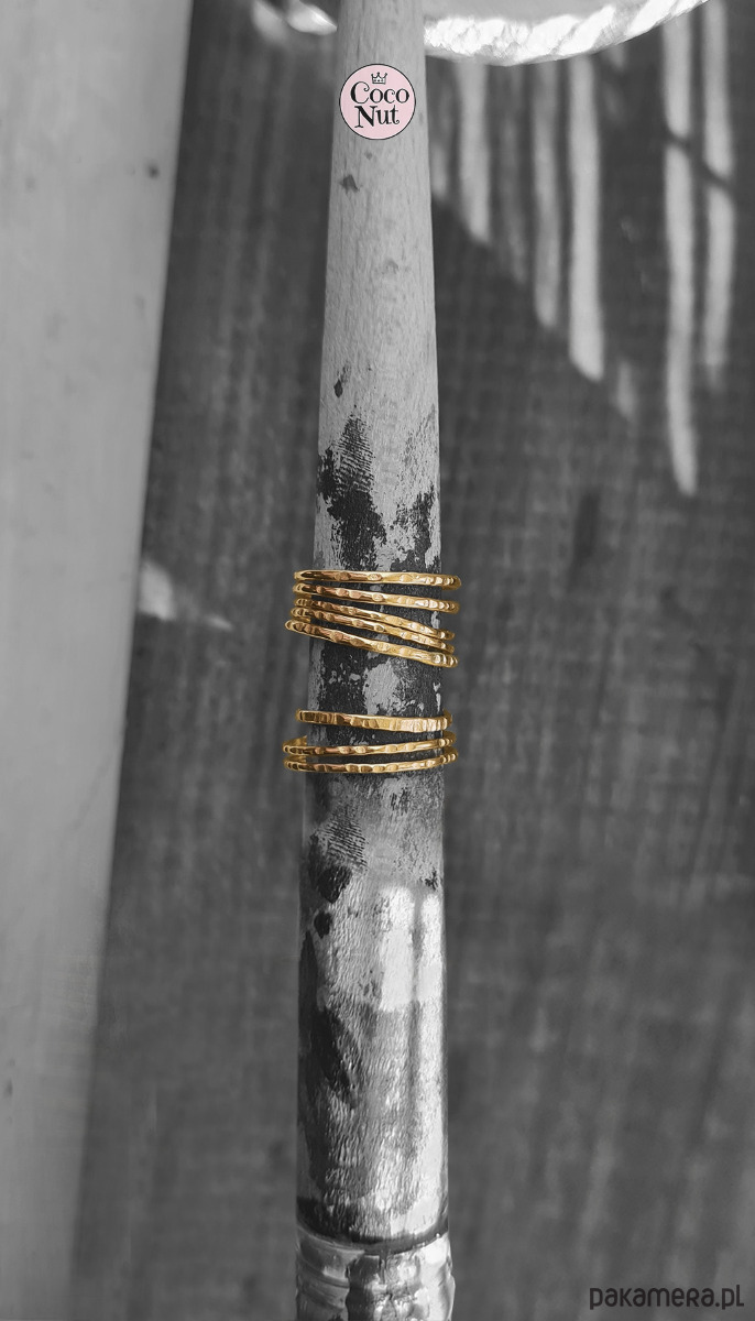 obrączki Komplet 6 obrączek TIDE srebro złocone 1