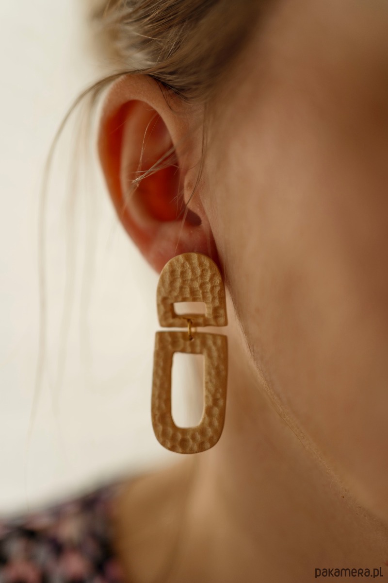 kolczyki z masy plastycznej Minimalistyczne sztyfty w organicznym kształcie 2