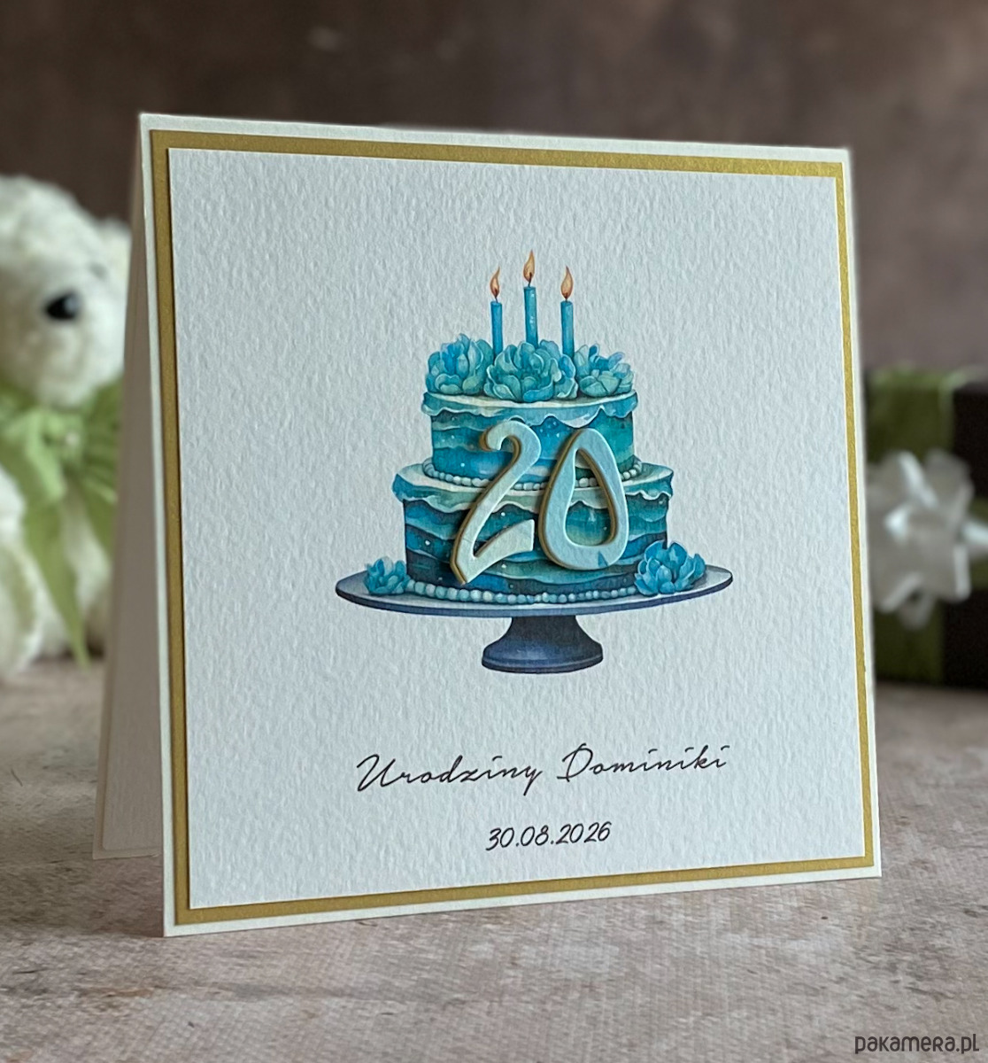 kartki scrapbooking Kartka urodzinowa z kopertą prezentową, BH 31 2