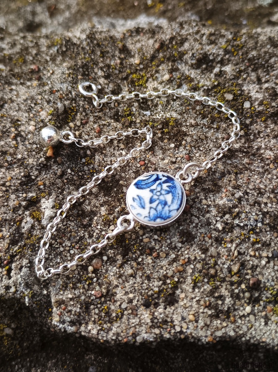 bransoletki ceramiczne Bransoletka w kobaltowe kwiaty 2