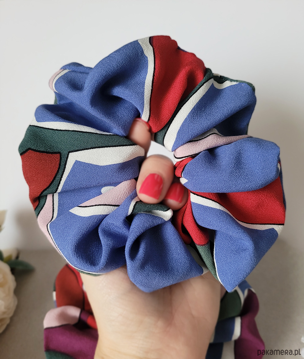 gumki do włosów Gumka Maxi Scrunchie Retro jeans 2