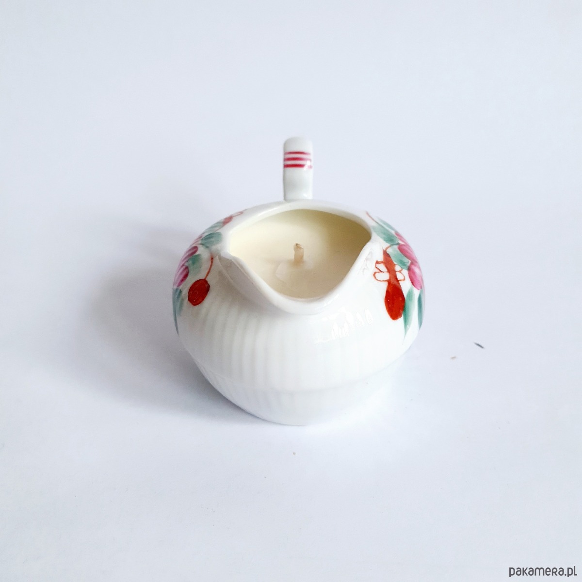 świeczniki i świece Świeca sojowa w zabytkowym mleczniku - ręcznie malowany 3