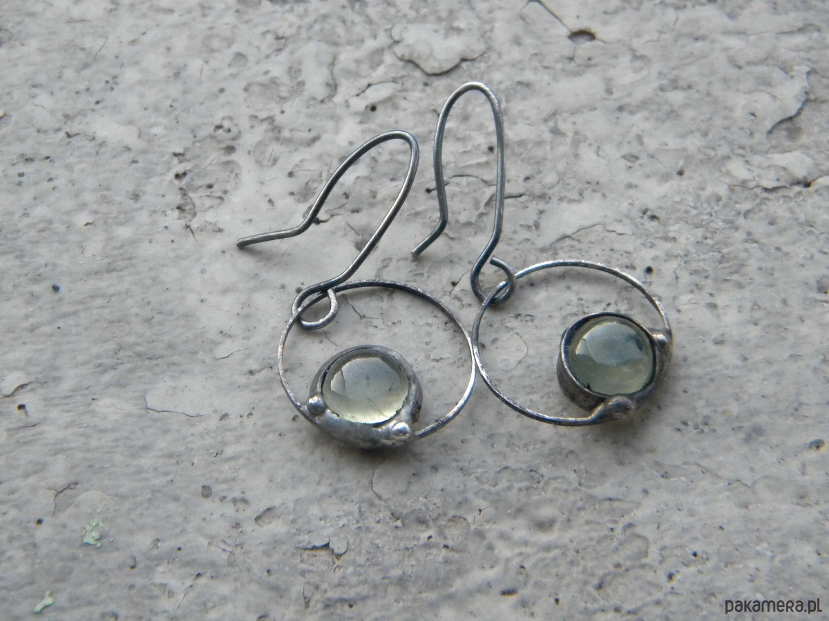 kolczyki wire wrapping Prehnit    -  kolczyki 1