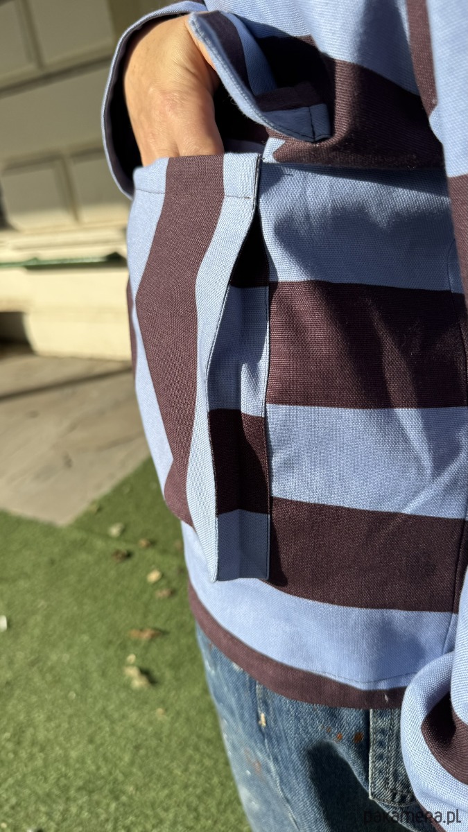 kurtki damskie Kurtka w pasy z kołnierzykiem 8